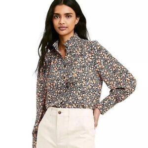Nili Lotan x Target Long Sleeve Pintuck Blouse Floral Print Size XS